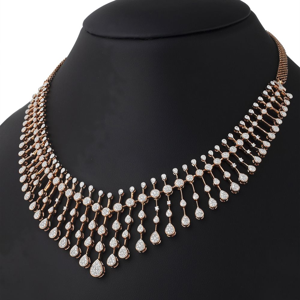 Rain Drop Diamond Necklace Set-All Jewellery-ONS23055-D900X0C