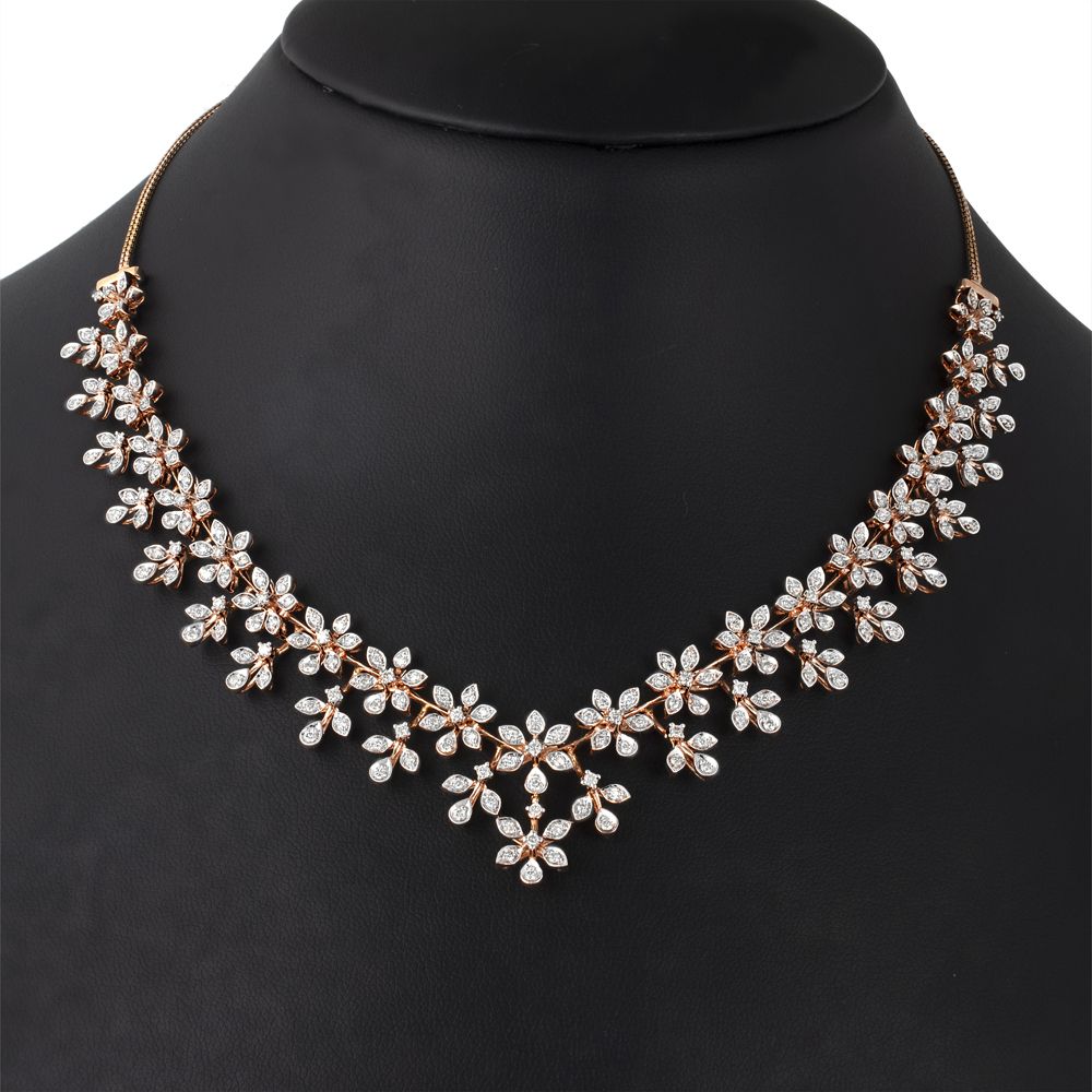 Floral Beauty Diamond Necklace Set-Diamond-ONS23056-D900X0C