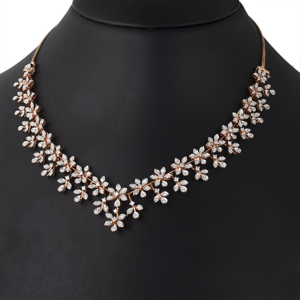 Floral Beauty Diamond Necklace Set-Diamond-ONS23056-D900X0C