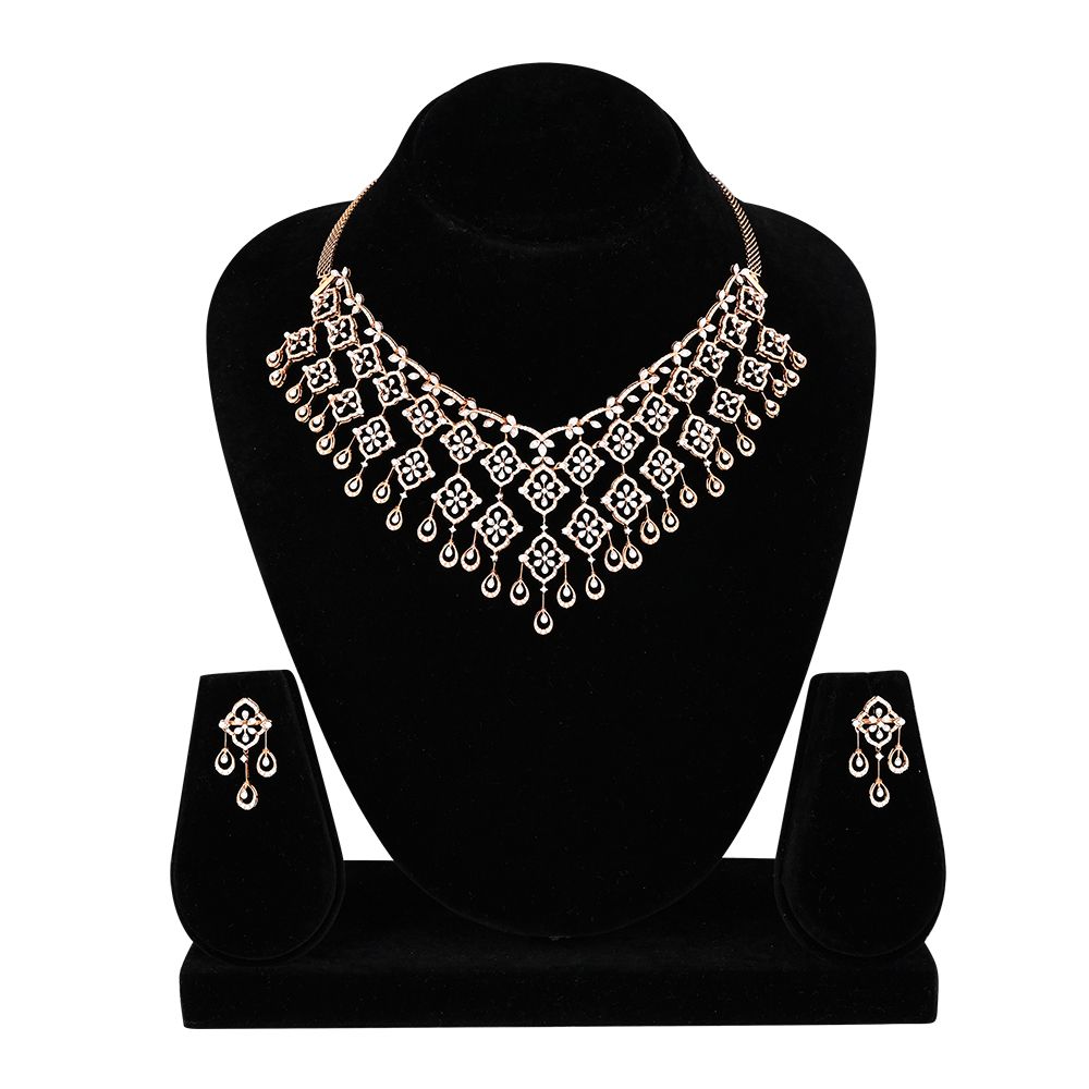 Elegant Spread Diamond Necklace Set-All Jewellery-ONS23060-D300X0B