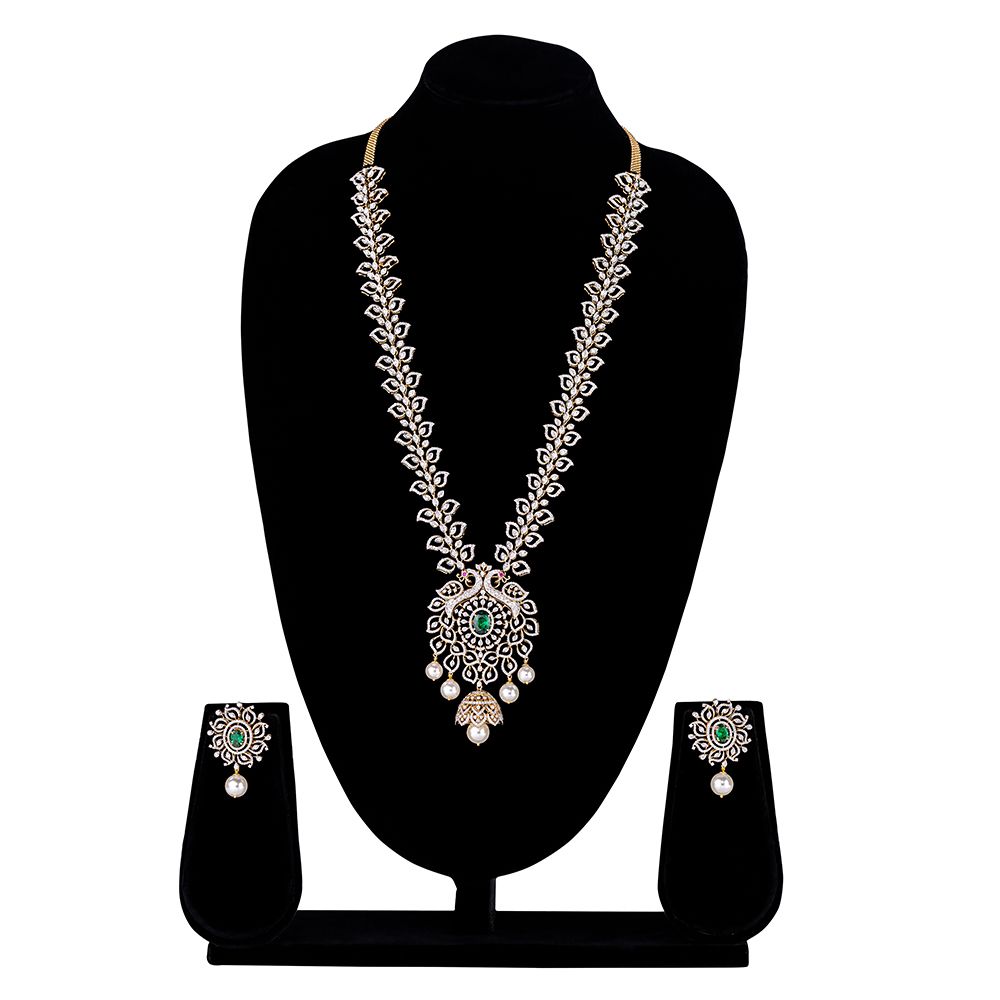 Elegant Diamond Earrings and Necklace Set in Yellow Gold-All Jewellery-ONS23A01-D309R0B