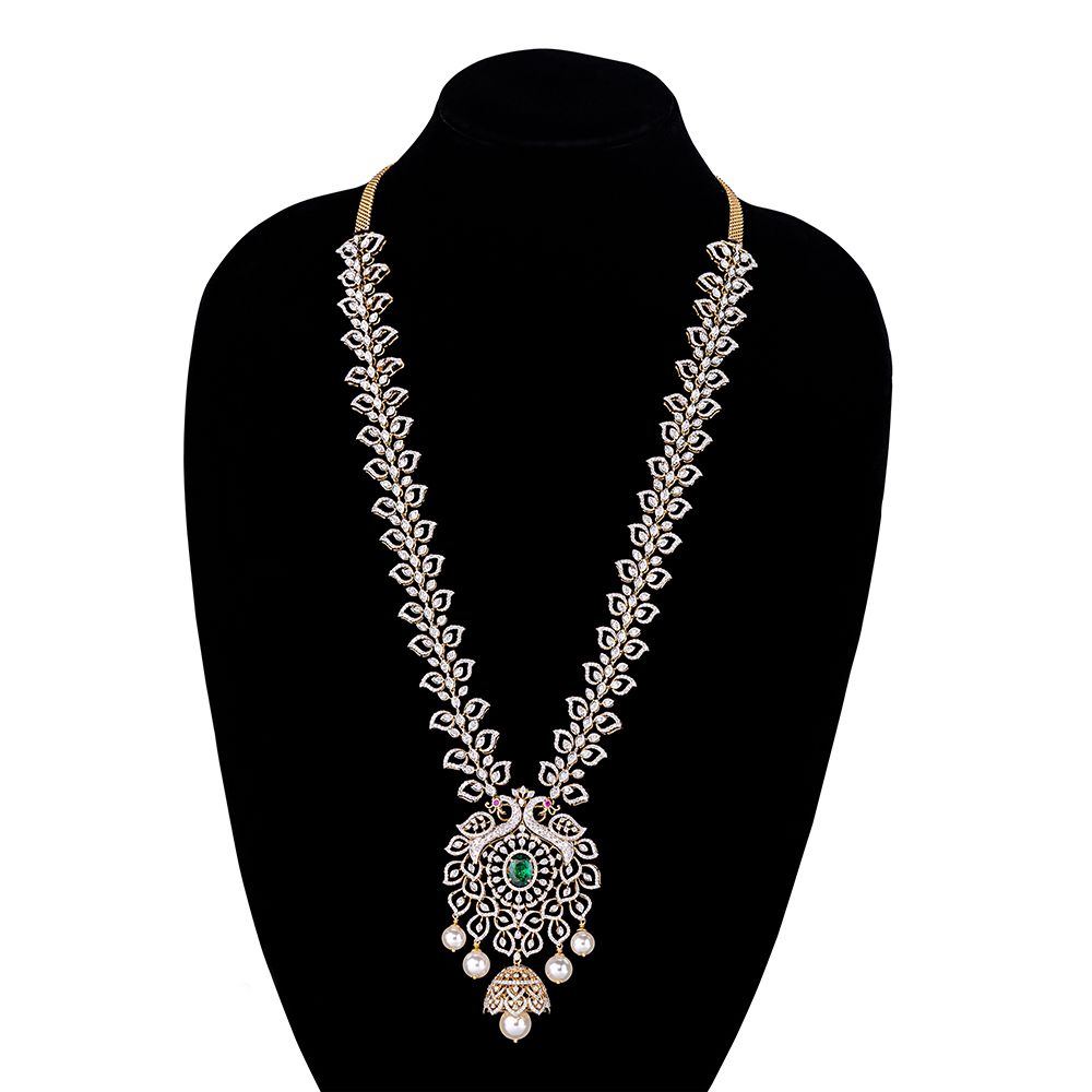 Elegant Diamond Earrings and Necklace Set in Yellow Gold-All Jewellery-ONS23A01-D309R0B