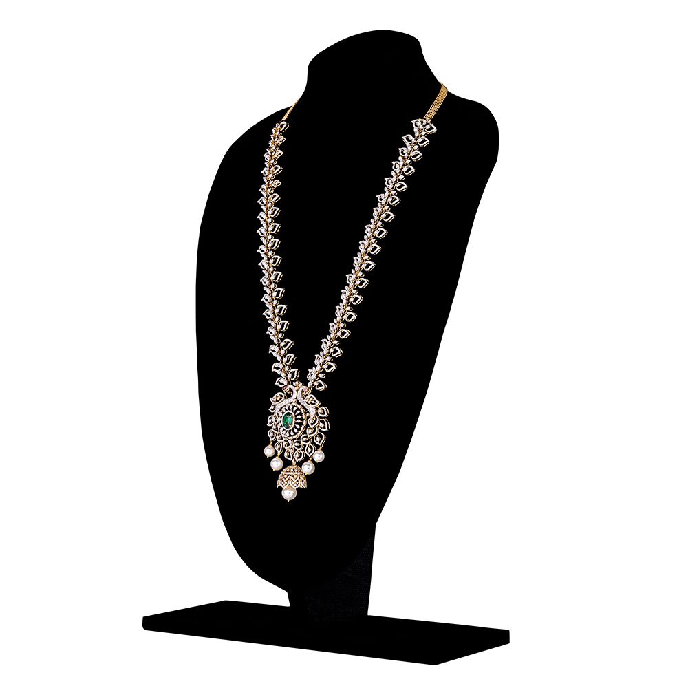 Elegant Diamond Earrings and Necklace Set in Yellow Gold-All Jewellery-ONS23A01-D309R0B