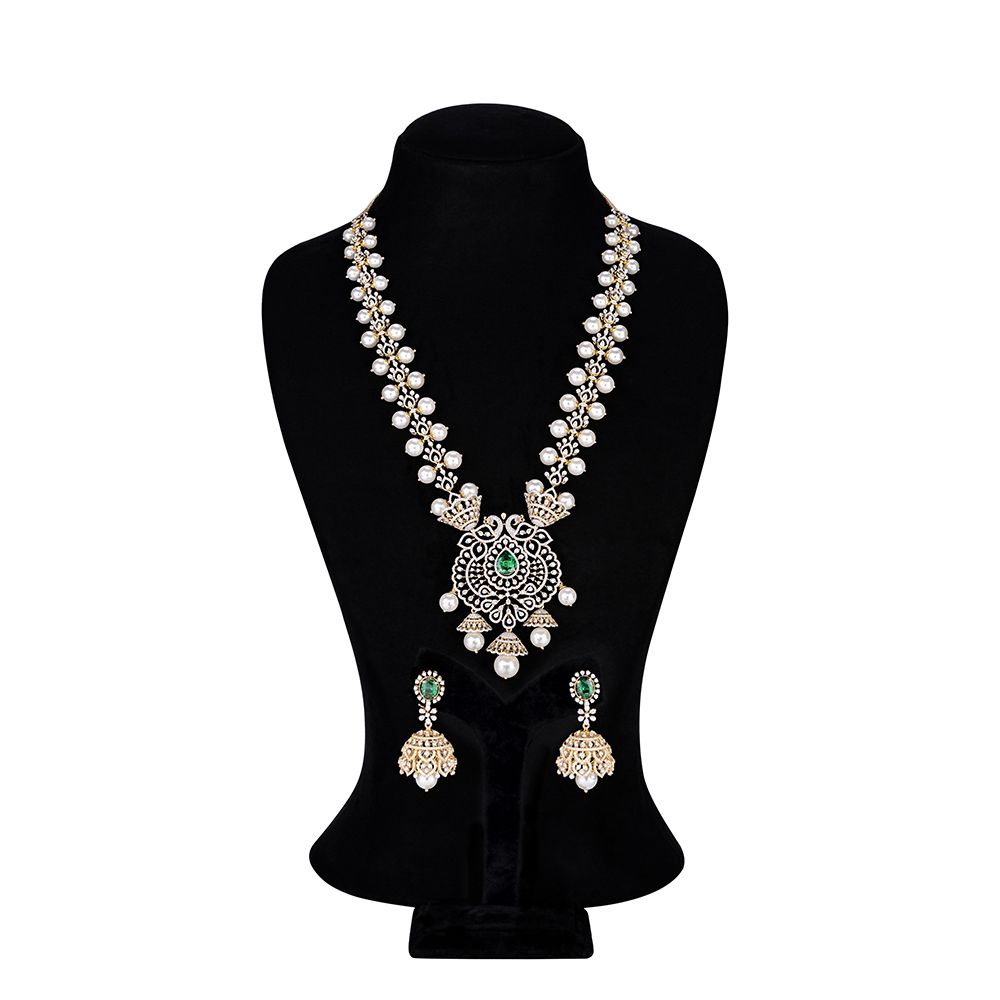 Stunning Green Gemstones and Diamond Jewellery Set-All Jewellery-ONS23A02-D309R0B