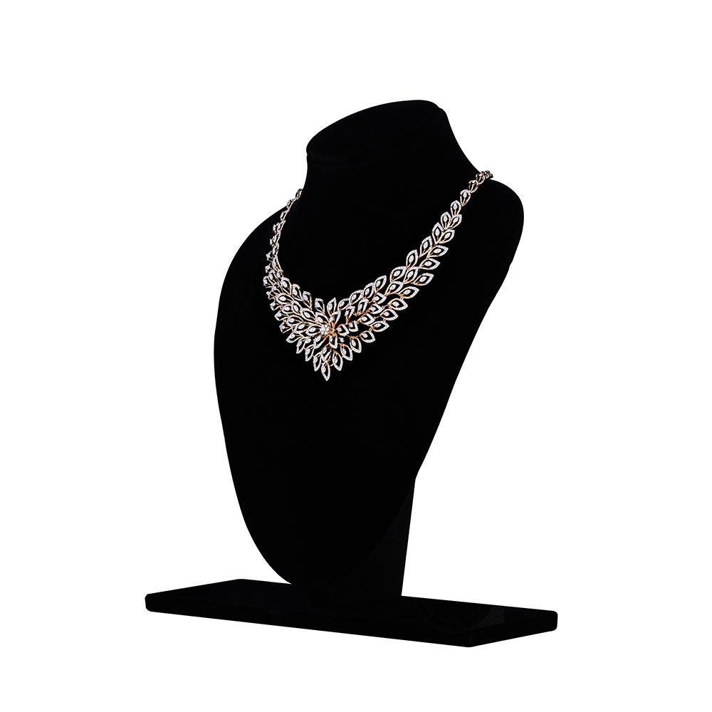 Mesmerising Peacock Design Diamond Necklace-Necklaces-OSN23A11-D400X2B