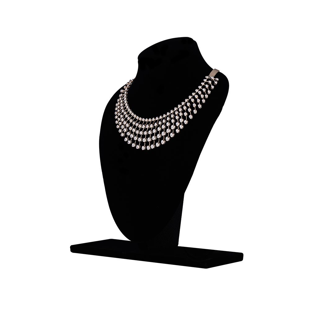 Star Burst Design Diamond Necklace-Necklaces-OSN23A17-D300X1B