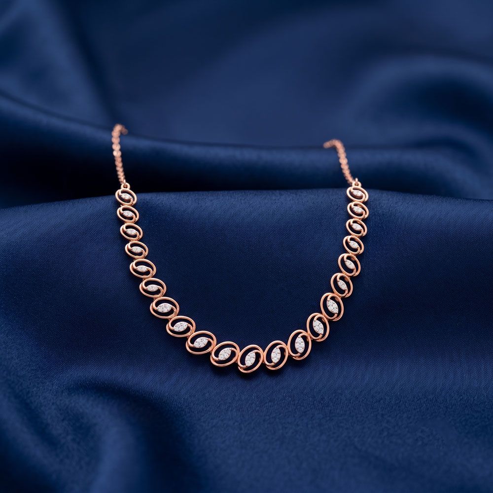 Radiant Geometric Diamond Rose Necklace-Necklaces-OSN23A19-D400X1B
