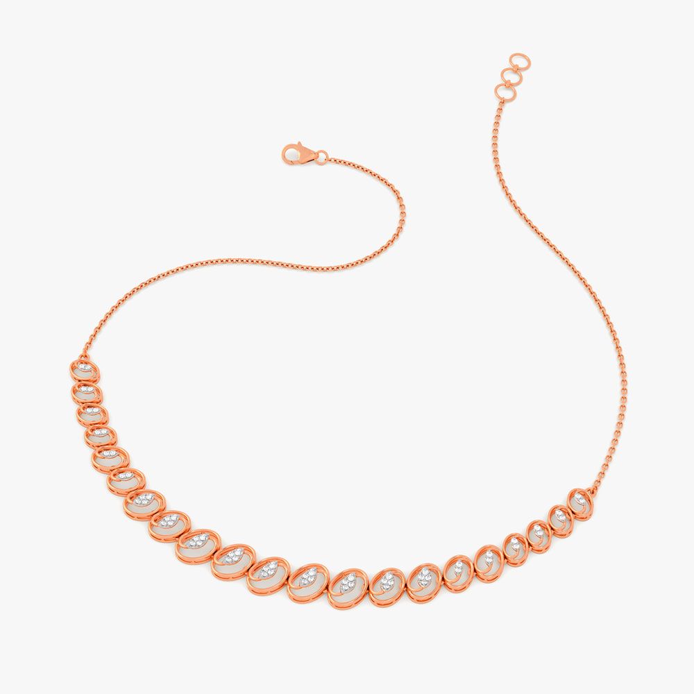 Radiant Geometric Diamond Rose Necklace-Necklaces-OSN23A19-D400X1B
