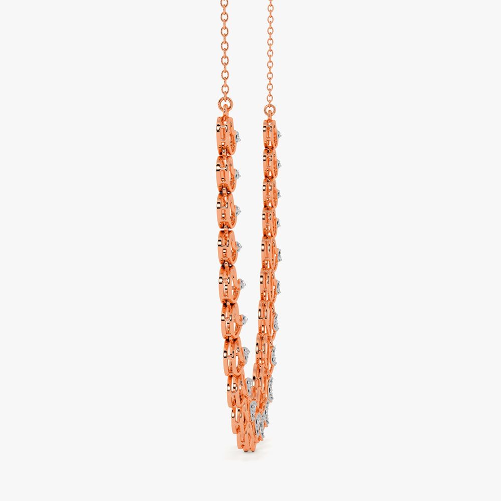 Radiant Geometric Diamond Rose Necklace-Necklaces-OSN23A19-D400X1B
