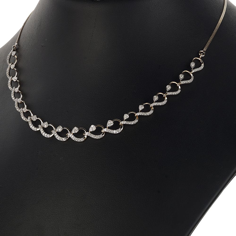 Paisley Design Diamond Necklace-Necklaces-OSN23A20-D400X1B