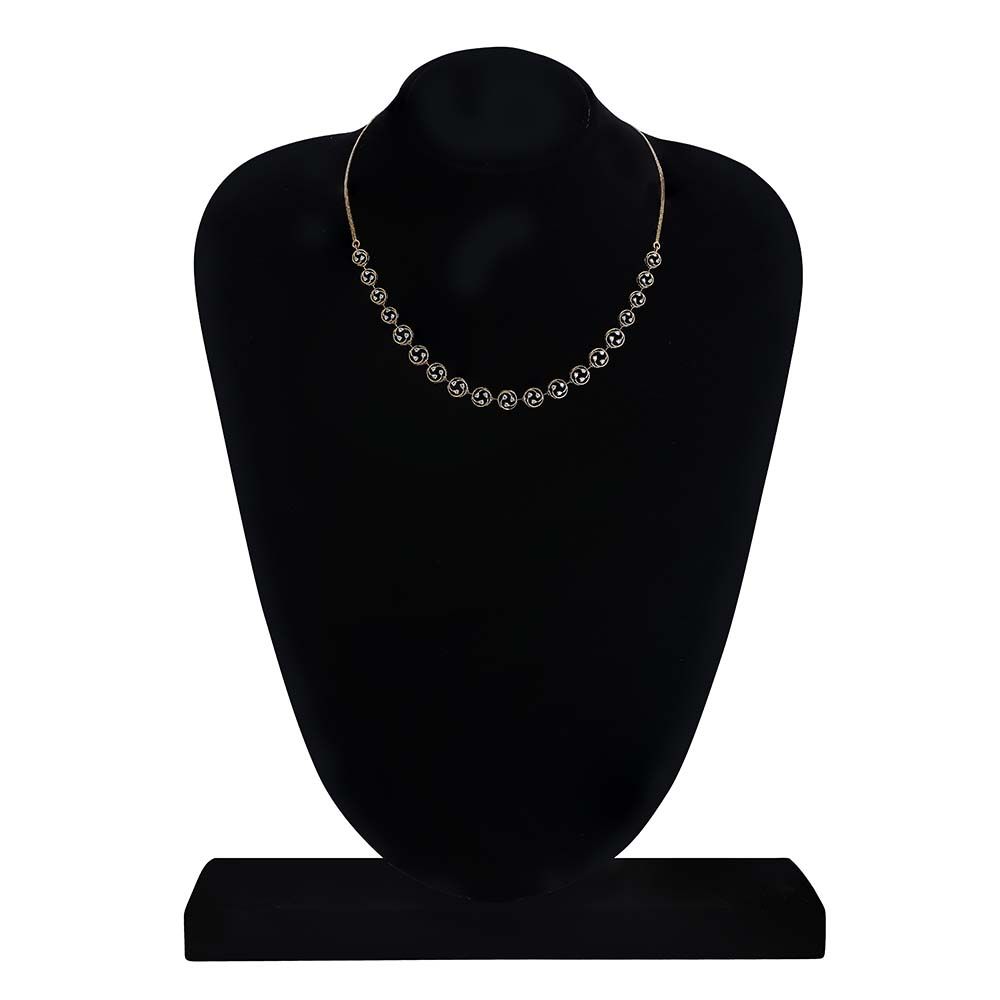 Delicate Diamond and Rose Gold Necklace-Necklaces-OSN23A22-D400X1B