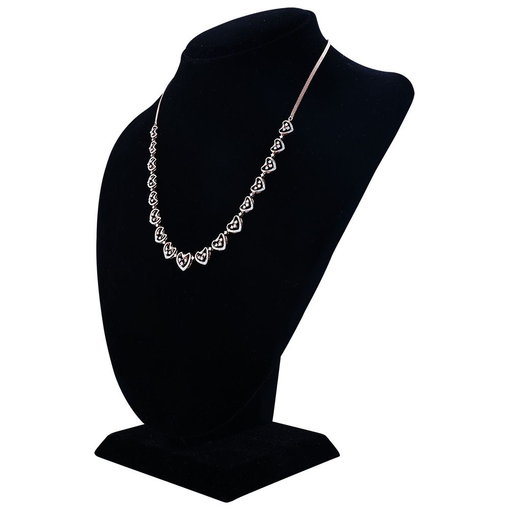 Heart Design Diamond Necklace Set-All Jewellery-ONS23A24-D400X0B