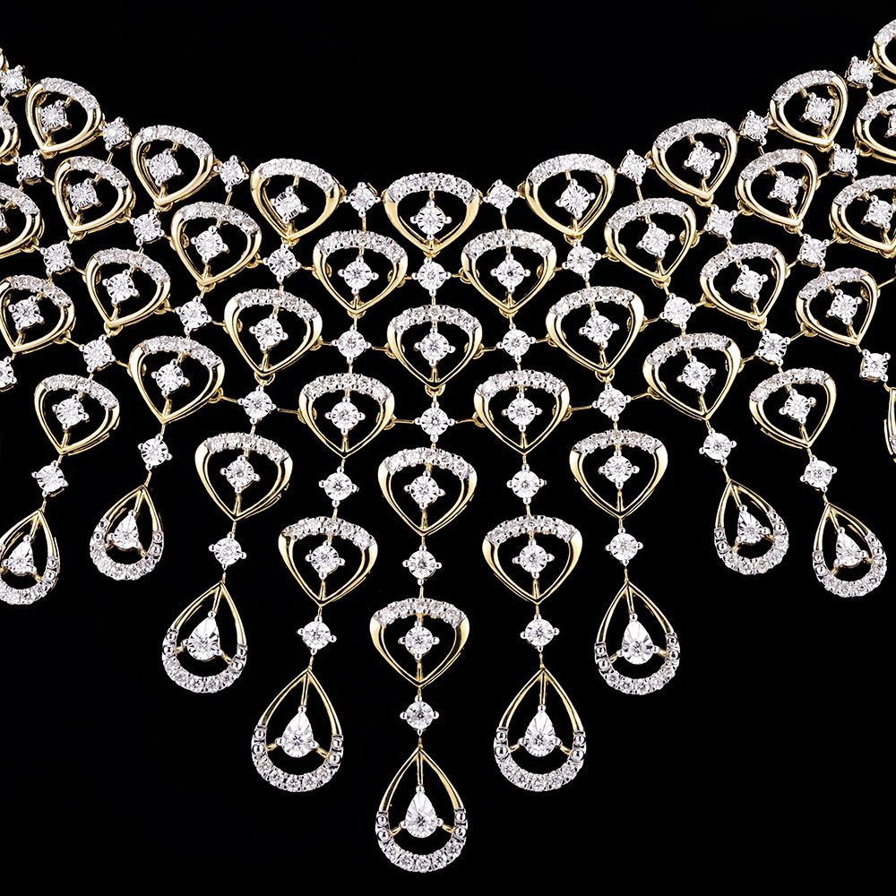 Stunning Yellow Gold and Diamond Necklace Set-Necklace Sets-ONS23A29-D400R0B