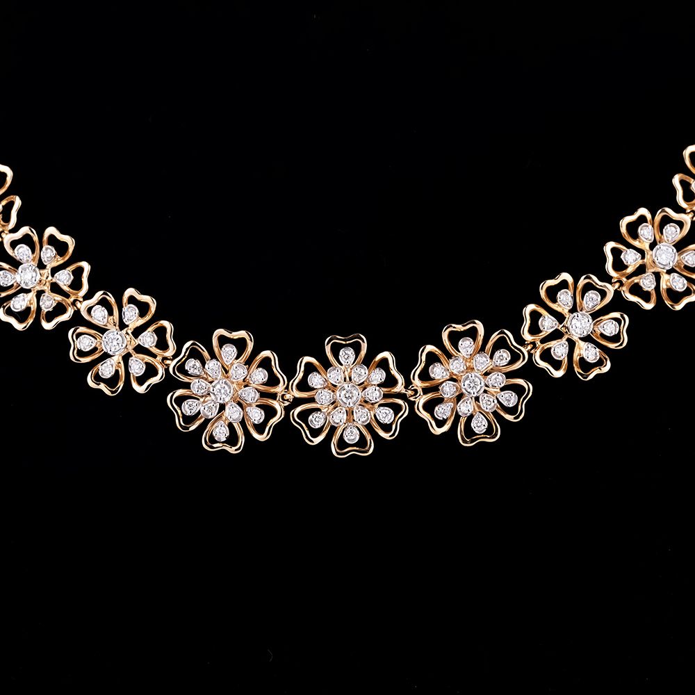 Radiant Starburst Design Diamond Necklace Set-All Jewellery-ONS23A30-D400X0B