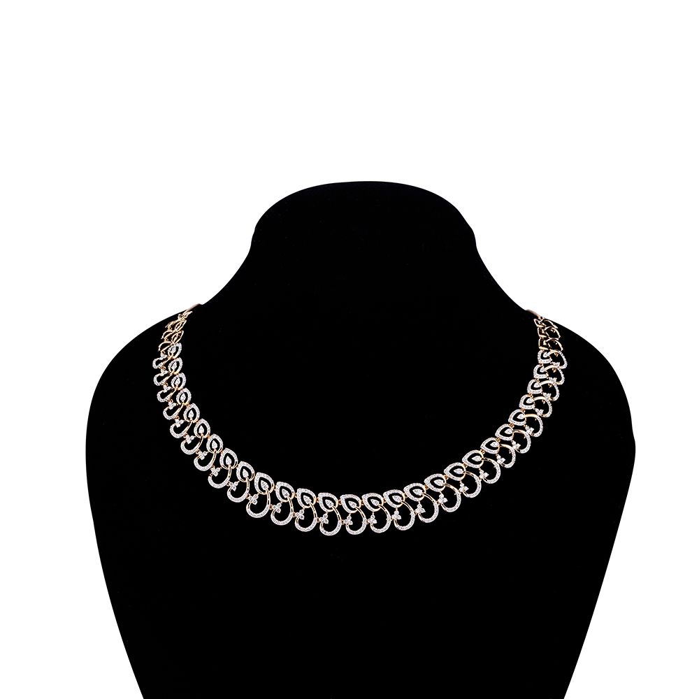 Tradition Inspired Diamond Necklace and Earring Set-All Jewellery-ONS23A32-D400X0B