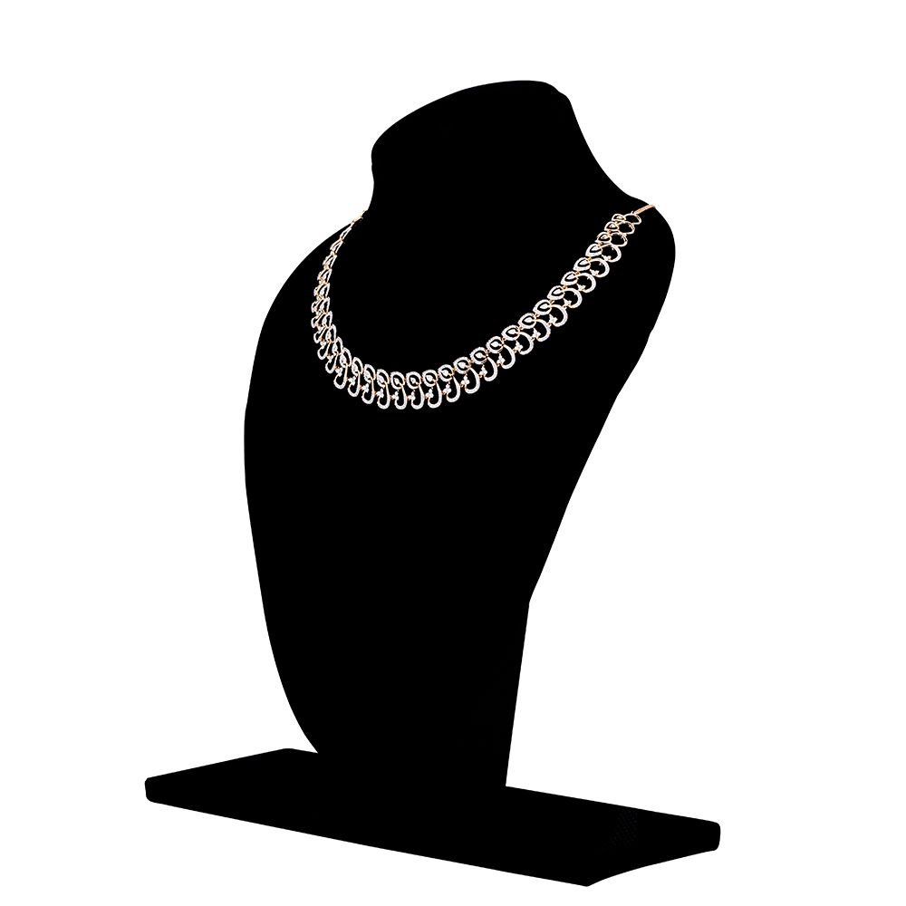 Subtle Leafy Diamond and Rose Gold Necklace-Necklaces-OSN23A32-D400X1B