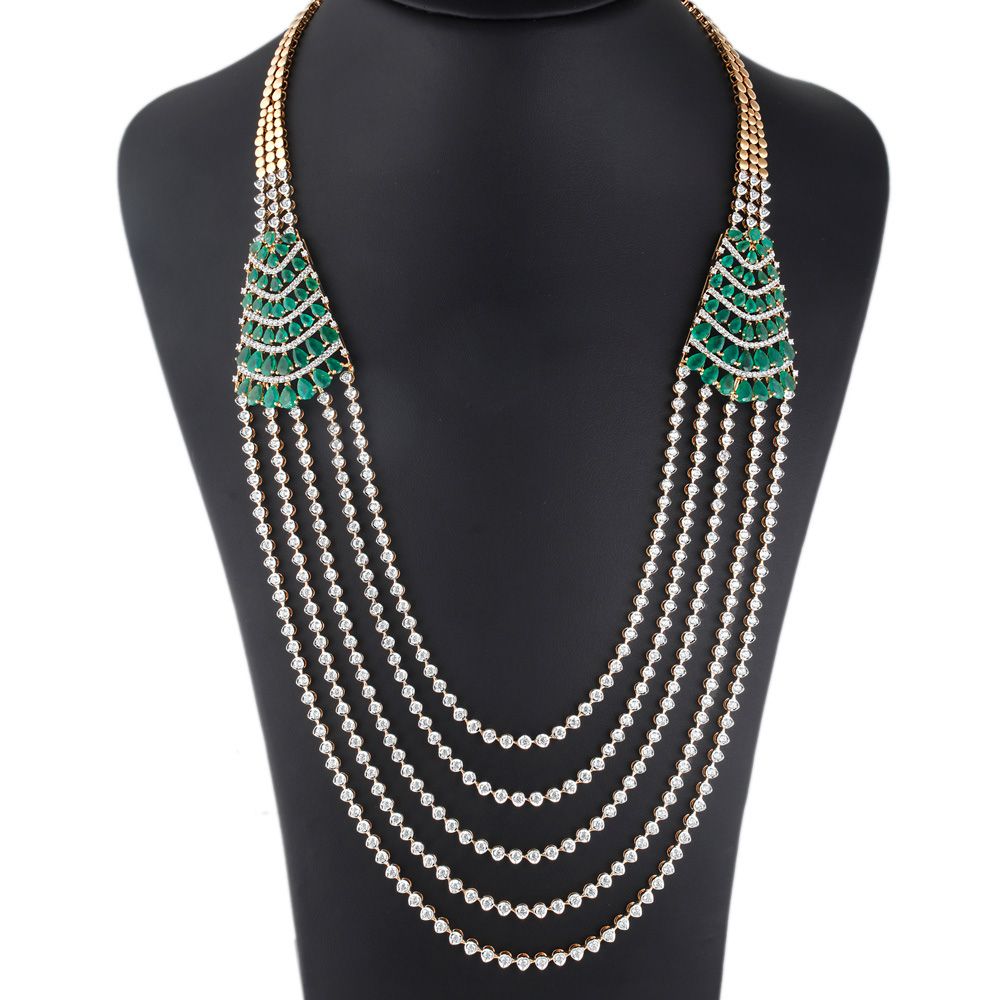 Shimmering Opulence Diamond Necklace Set-Necklace Sets-ONS23A40-M302R0B