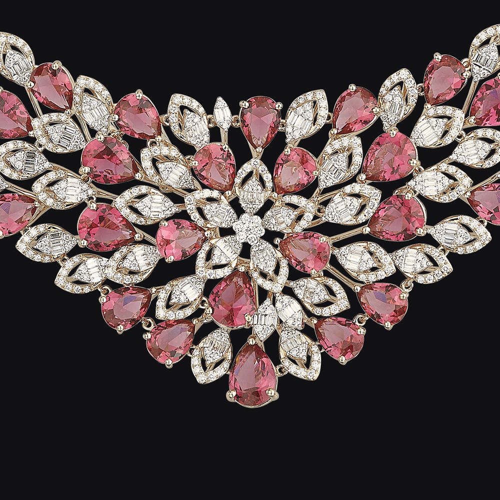 Opulent Sparkle Diamond Necklace Set-All Jewellery-ONS23A57-D333X0B