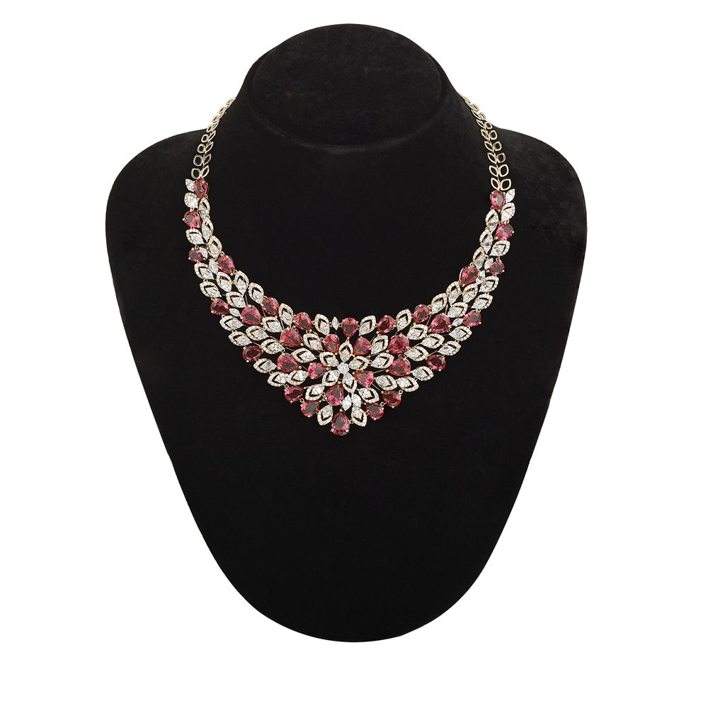 Opulent Sparkle Diamond Necklace Set-All Jewellery-ONS23A57-D333X0B