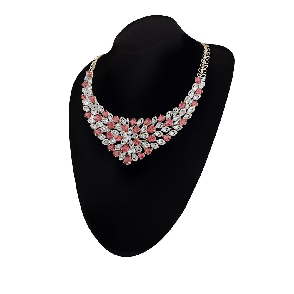 Opulent Sparkle Diamond Necklace Set-All Jewellery-ONS23A57-D333X0B