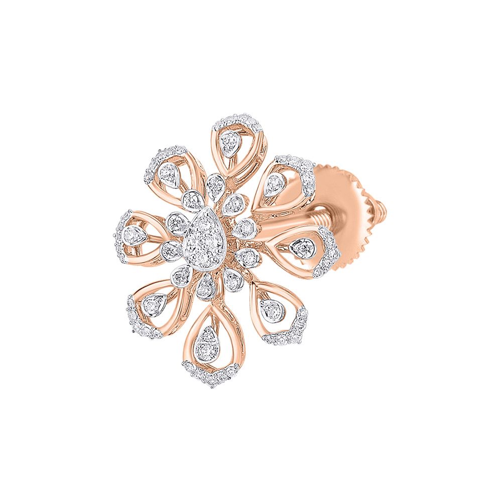 Floral Design Diamond Necklace Set-All Jewellery-ONS24A03-D300R0B