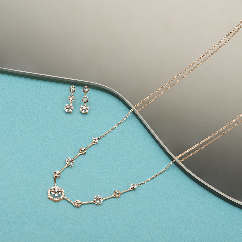 Stunning Diamond and Rose Gold Necklace Set-Necklace Sets-ONS24A20-D400X0C