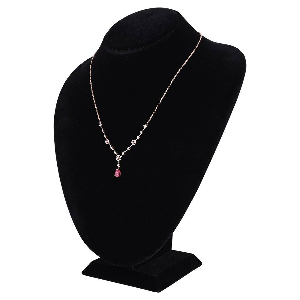 Chic Floral Diamond Rose Necklace-Necklaces-OSN24A21-D410X1C