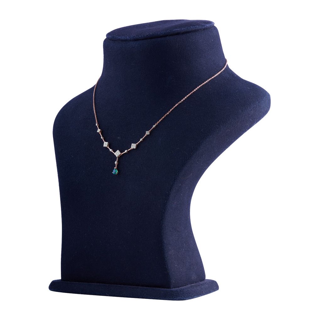 Sophisticated Geometric Diamond Rose Necklace-Necklaces-OSN24A22-D411X1C
