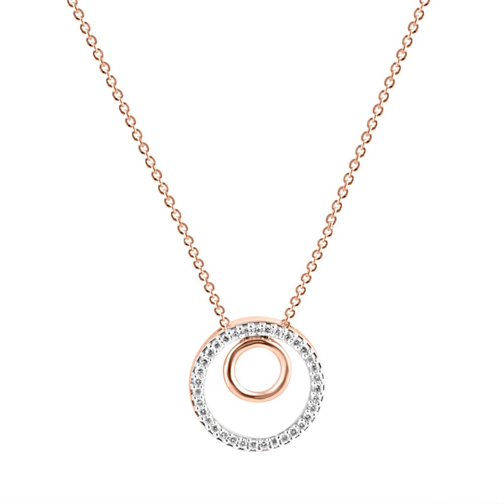 Stylish Comcentric Circular Diamond Necklace Set-Necklace Sets-ONS24A26-D900X0C