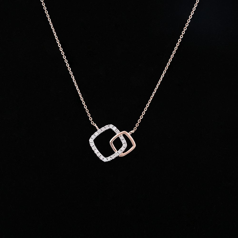 Opal Glow Diamond 14KT Rose Gold Necklace Set-All Jewellery-ONS24A38-D900X0C