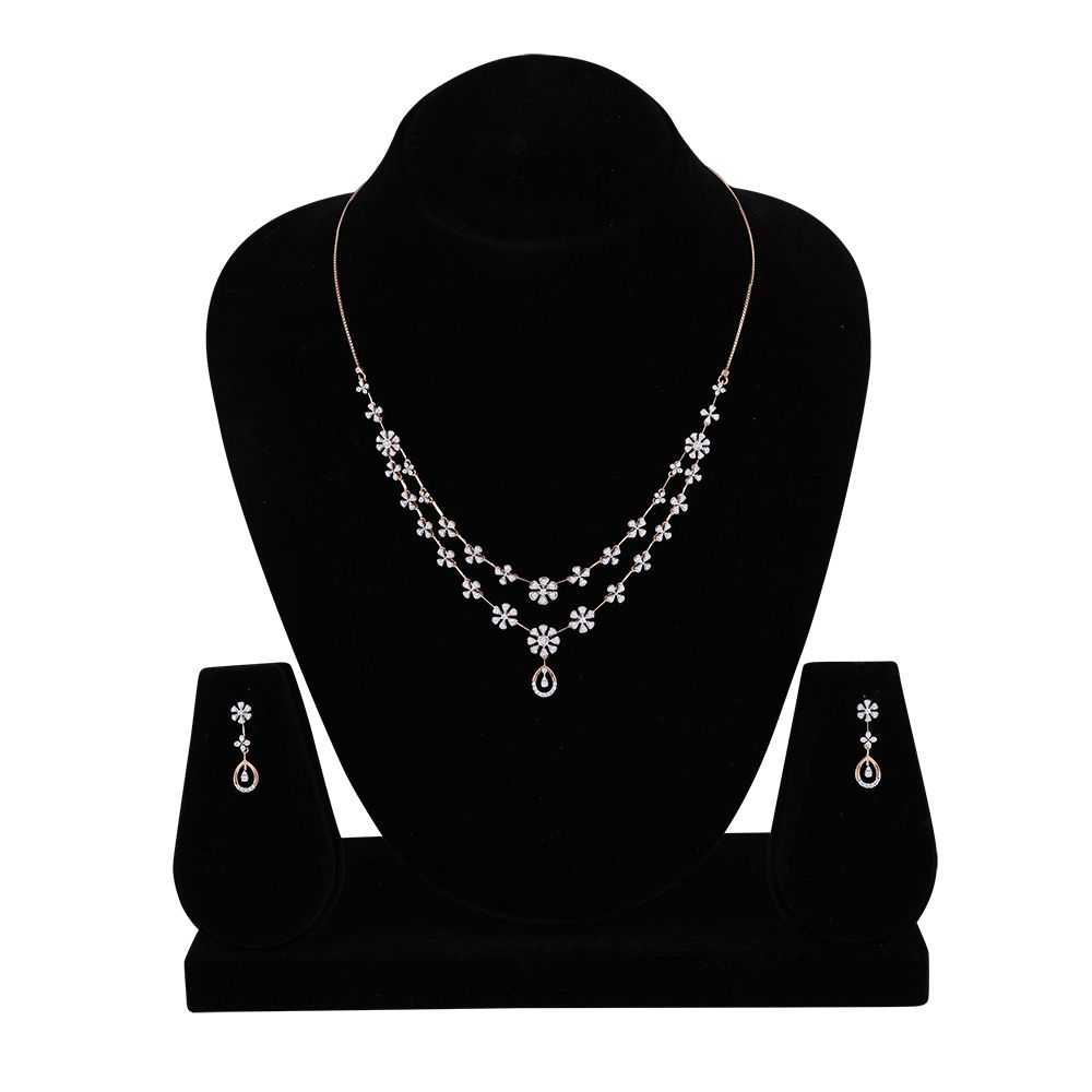 Exquisite Layered Rose Gold Necklace Set-All Jewellery-ONS24A46-D400X0B