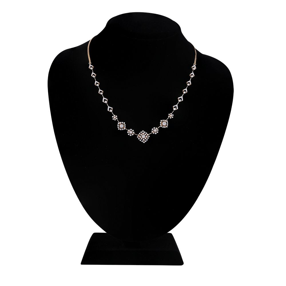 Elegant Starburst Design Diamond Necklace Set-Diamond-ONS24A48-D400R0B