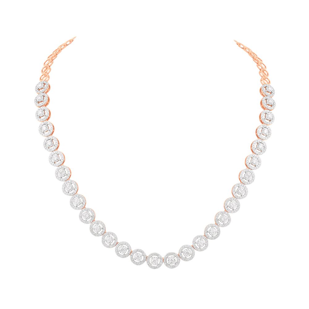 Sparkling Rose Gold and Diamond Cocktail Necklace-Necklaces-OSN24A51-D400X2B