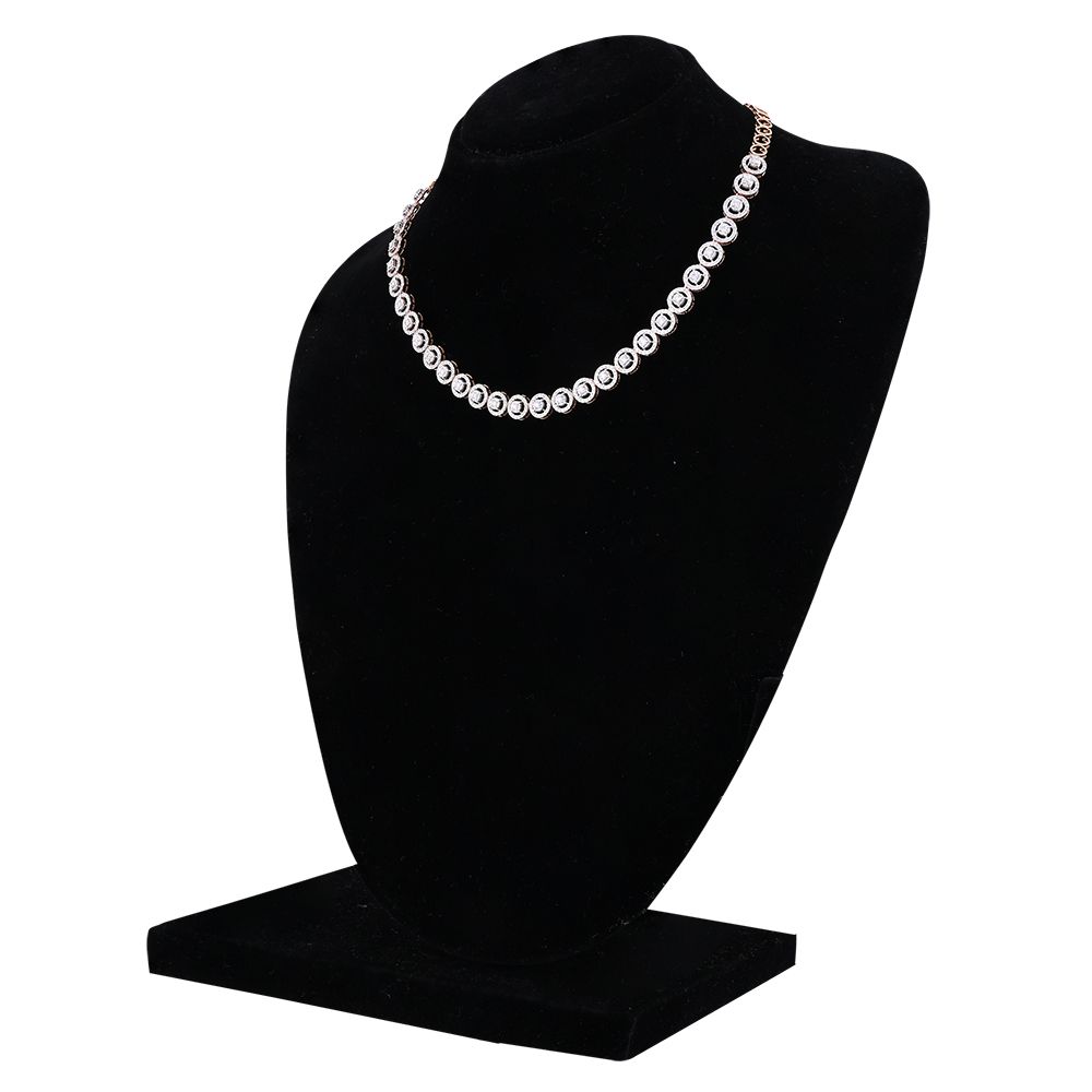 Sparkling Rose Gold and Diamond Cocktail Necklace-Necklaces-OSN24A51-D400X2B