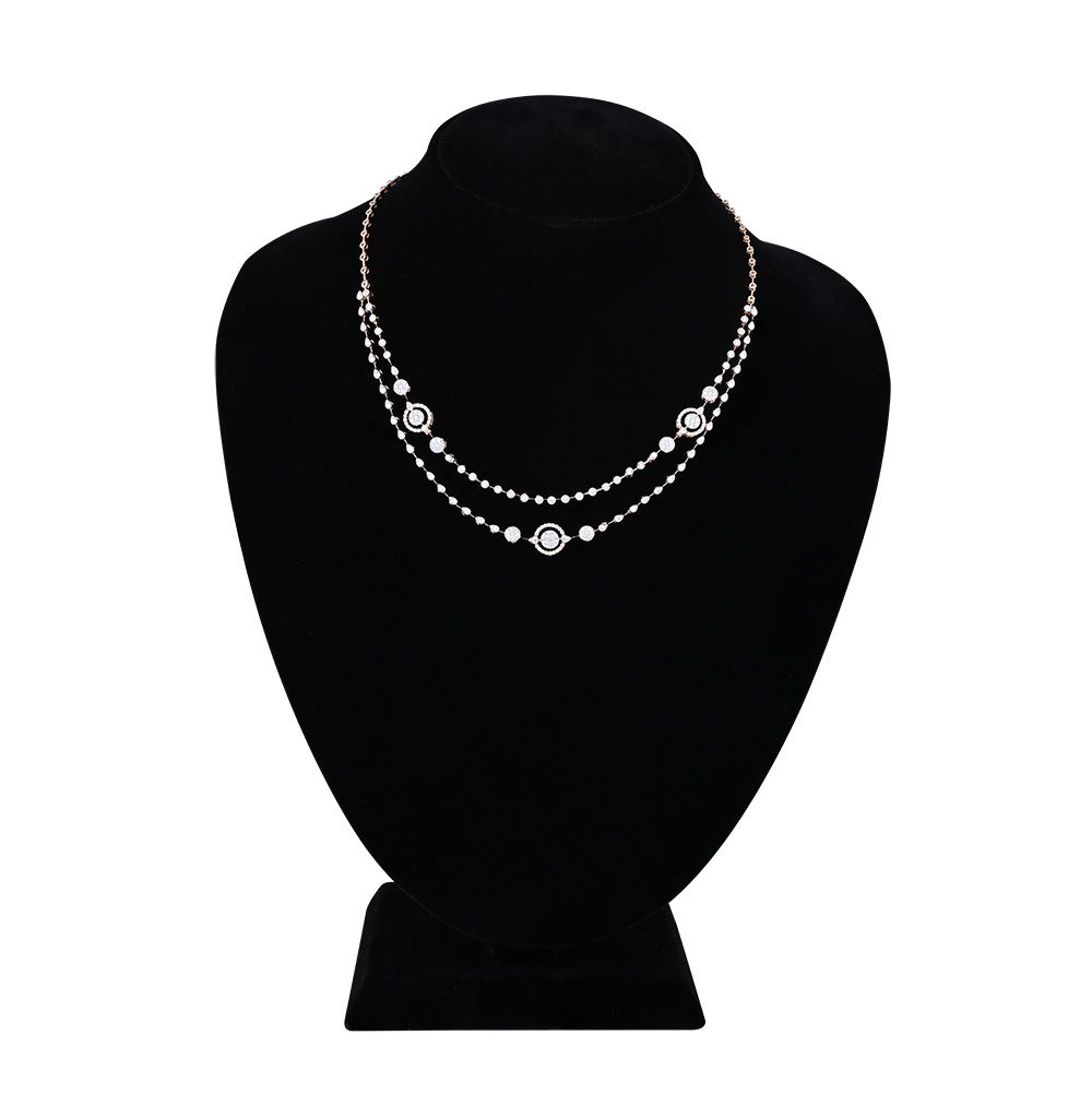 Elegant Circle Diamond Necklace Set-All Jewellery-ONS24A54-D400X0B