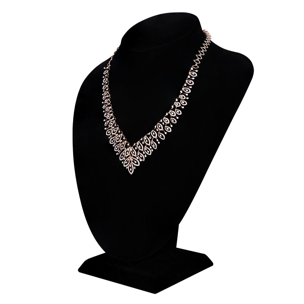 Radiant Luxe Floral 18KT Rose Gold Necklace Set-All Jewellery-ONS24A67-D400X0B