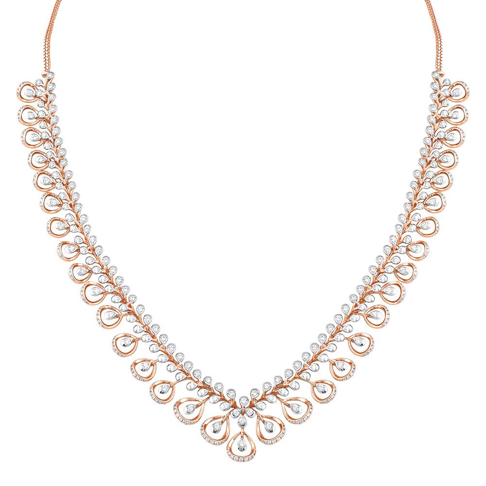 Blush Beauty Rose Gold Necklace Set-All Jewellery-ONS24A68-D400X0B