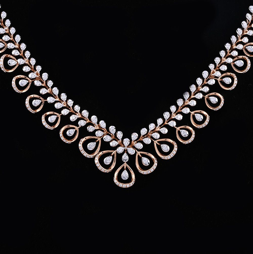 Blush Beauty Rose Gold Necklace Set-All Jewellery-ONS24A68-D400X0B