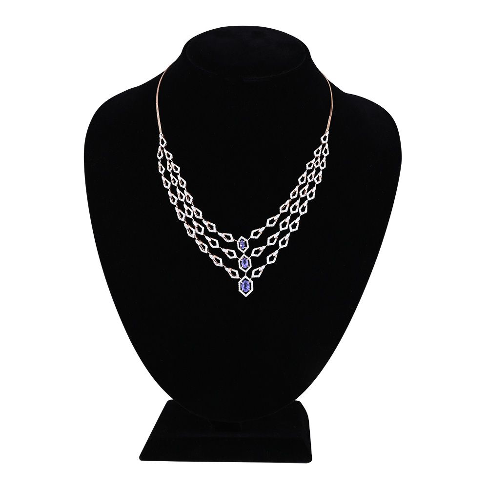 Opulent Elegance Rose Gold Necklace Set-All Jewellery-ONS24A70-D434X0B