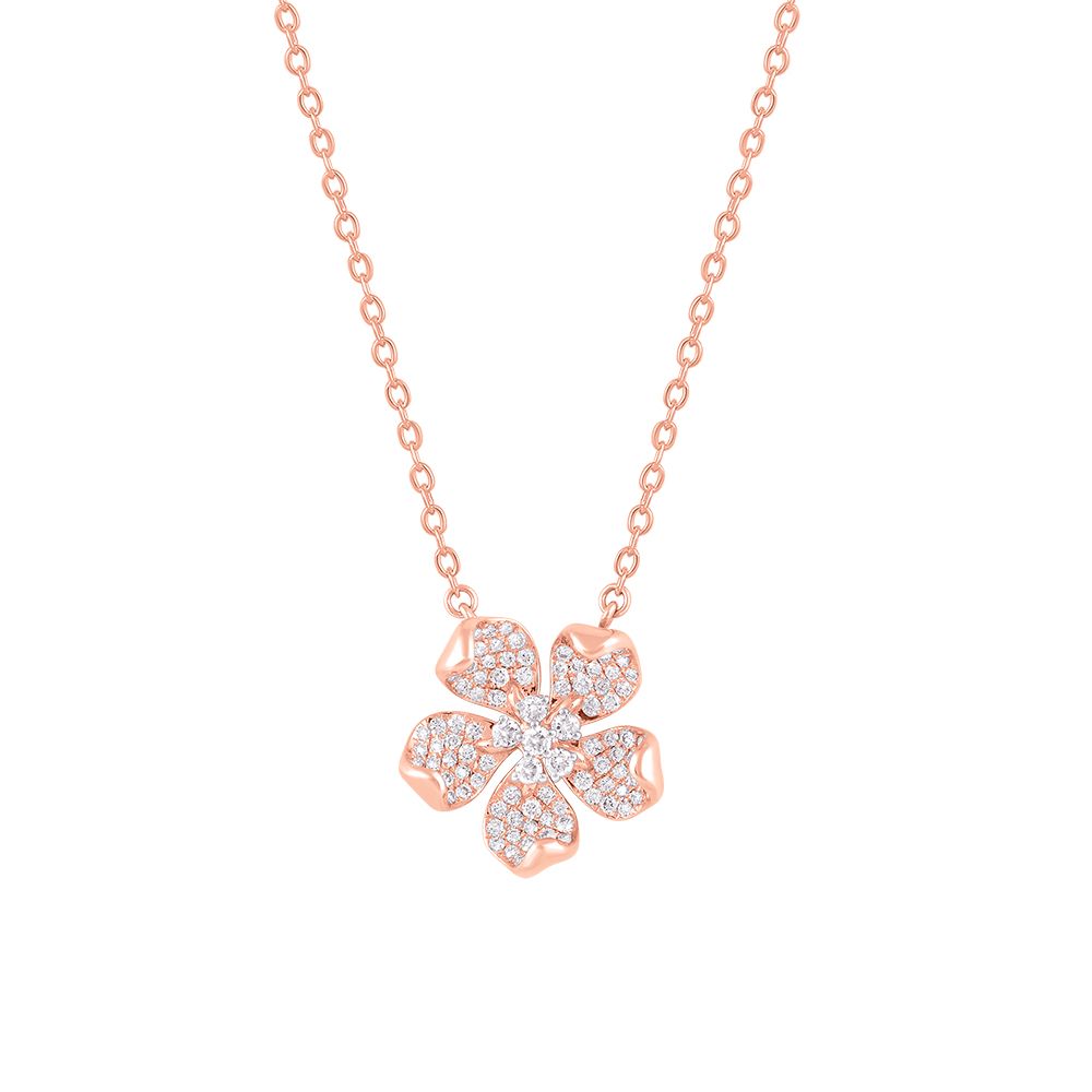 Cherished Floral Diamond Necklace Set-All Jewellery-OBX24034-D400X0B