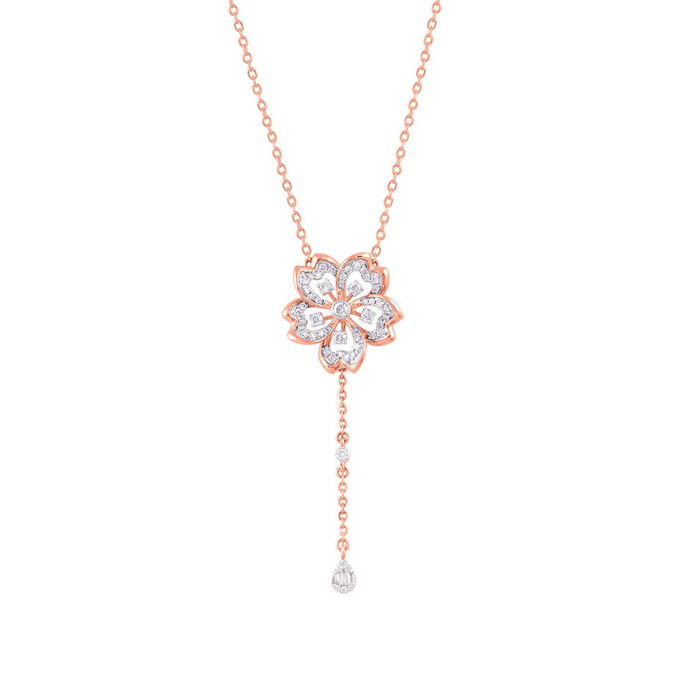 Alluring Floral Diamond Necklace Set-All Jewellery-ONS24A79-D400X0B