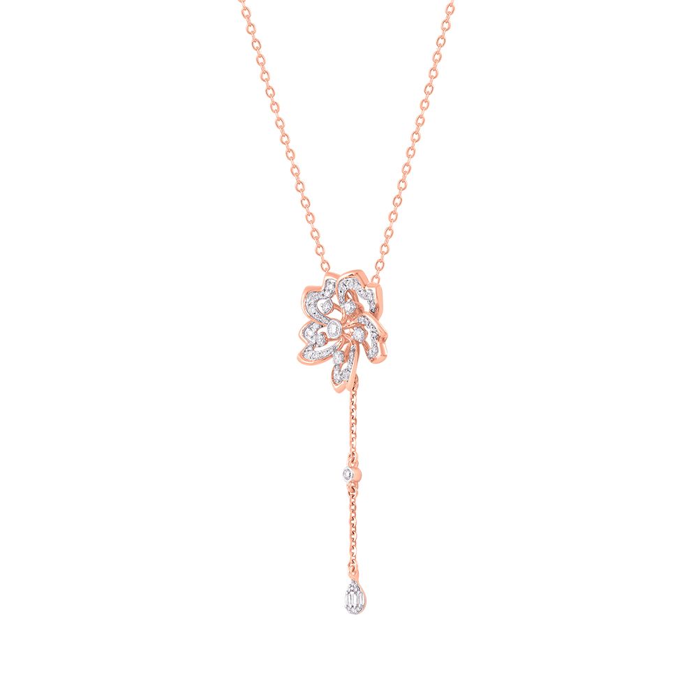 Alluring Floral Diamond Necklace Set-All Jewellery-ONS24A79-D400X0B