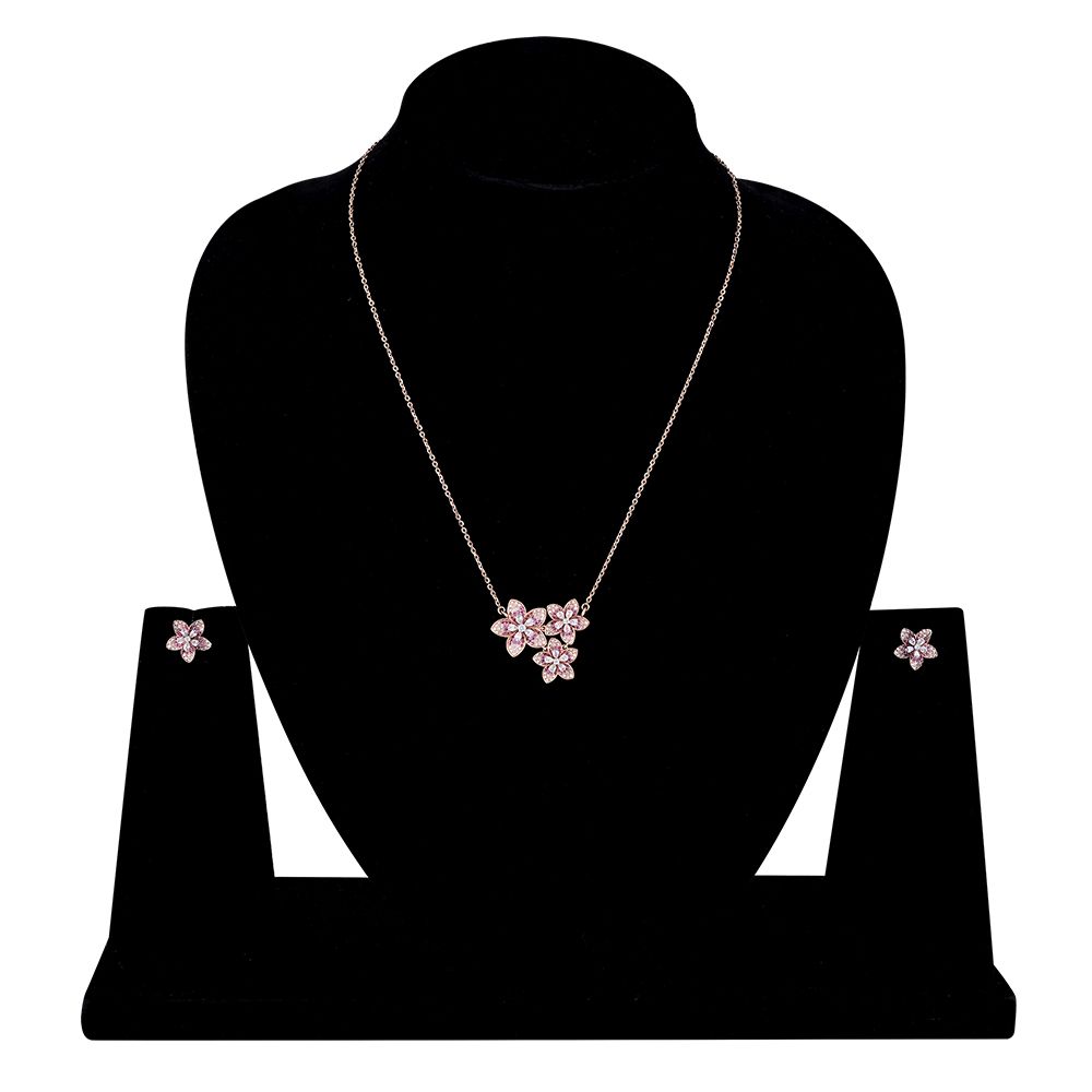 Gleaming 3-Floral Diamond Necklace Set-All Jewellery-ONS24A80-D342X0B