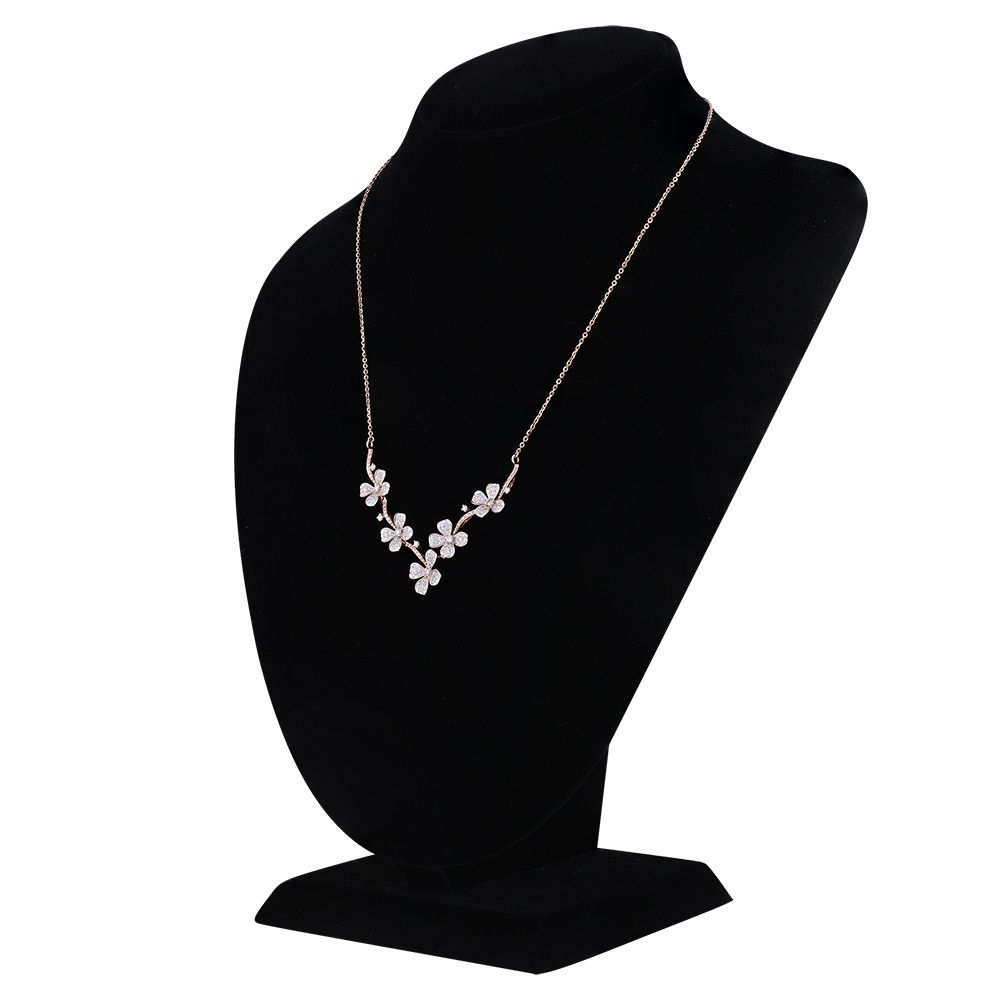 Stunning Floral Diamond Necklace Set-All Jewellery-ONS24A81-D400X0B