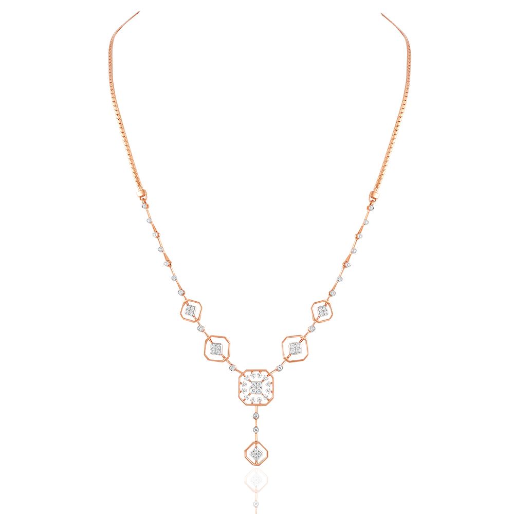 Geometric Dazzle Diamond Necklace-Necklaces-OSN25A05-D400X1C
