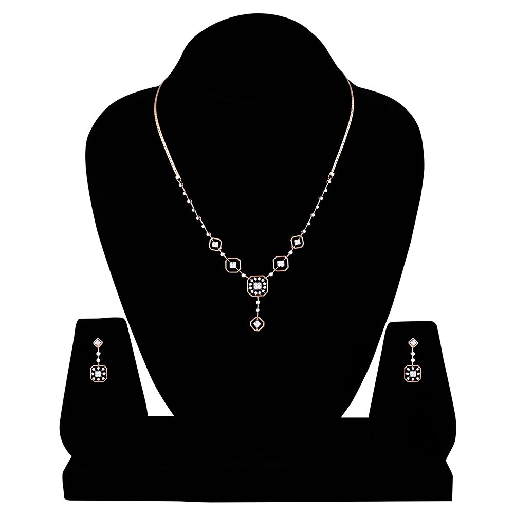 Geometric Dazzle Diamond Necklace Set-All Jewellery-ONS25A05-D400X0C