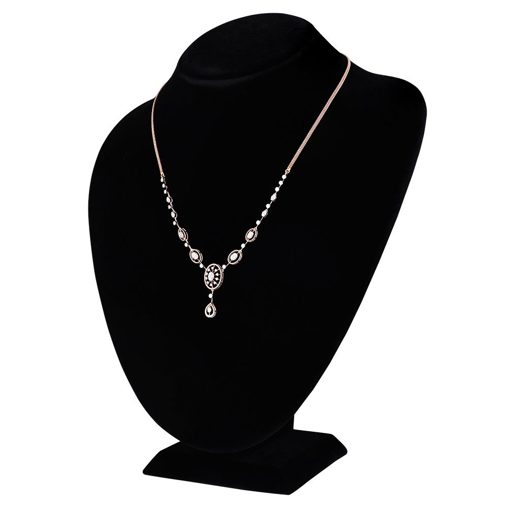 Diamond Oval Drop Necklace-Necklaces-OSN25A06-D400X1C
