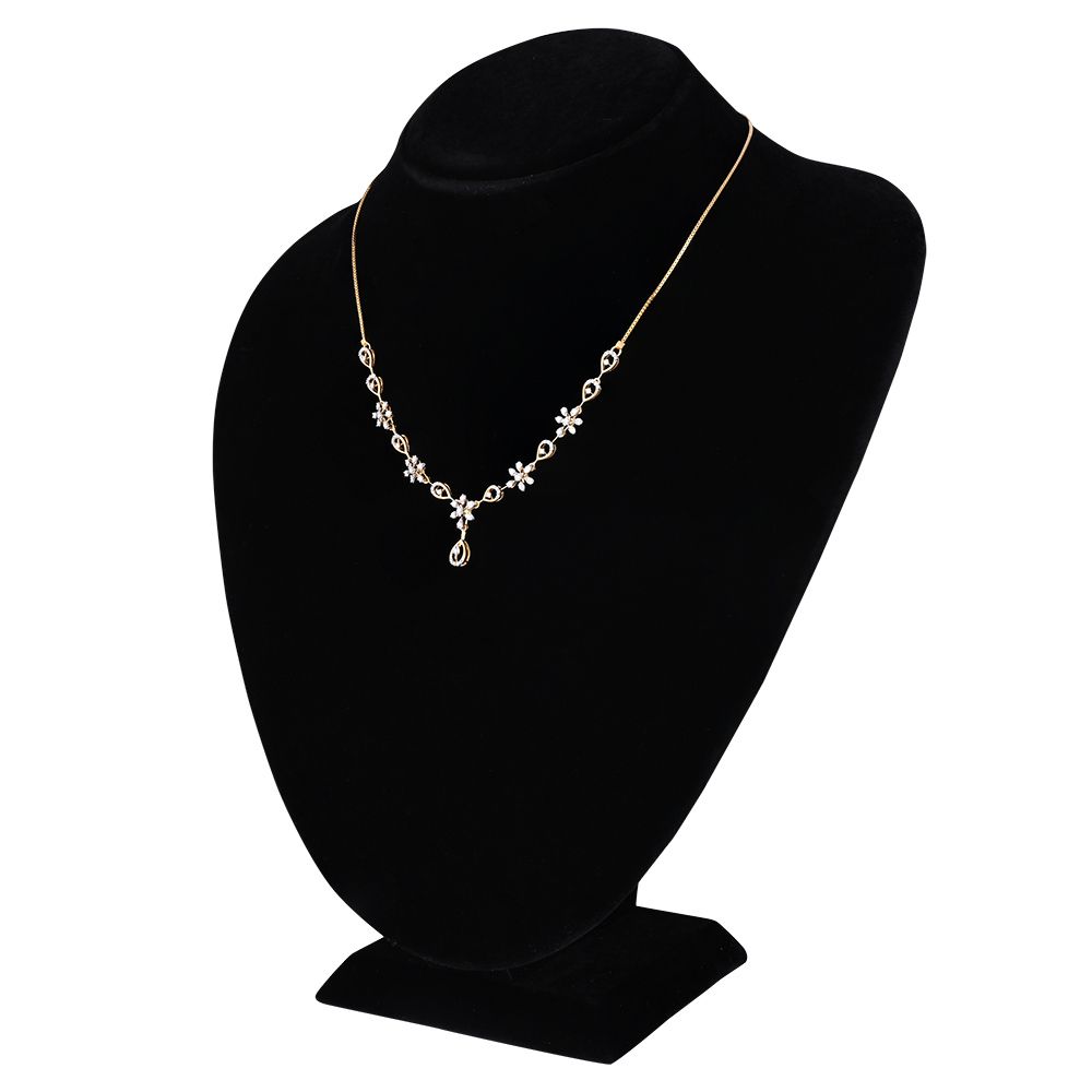 Floral Drop Diamond Necklace-Necklaces-OSN25A07-D400R1B
