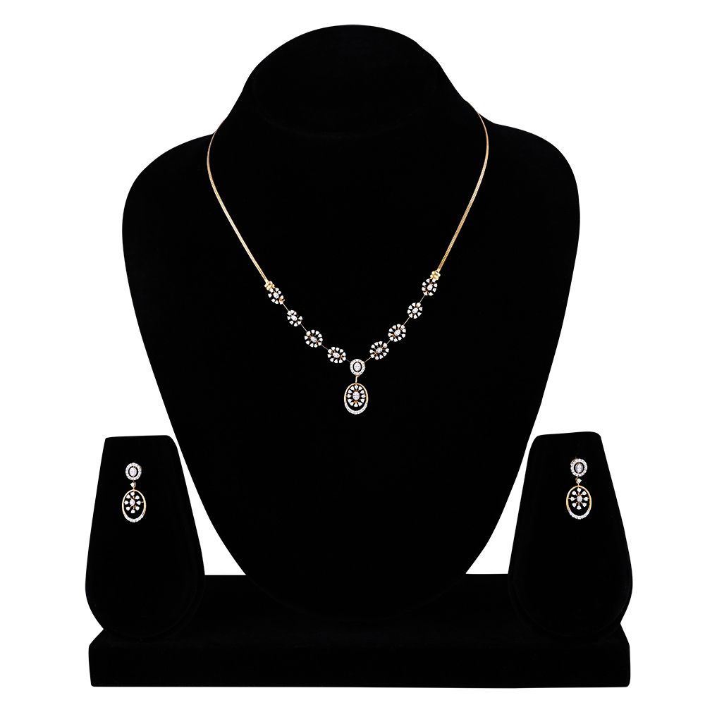 Radiant Elegance Diamond Necklace Set-Diamond-ONS25A08-D400R0B