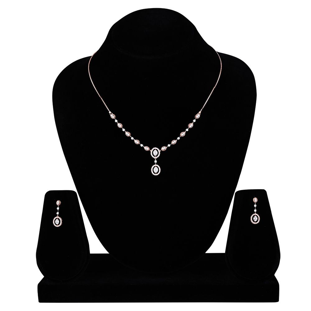 Timeless Grace Rose Gold Necklace Set-All Jewellery-ONS25A09-D400X0B